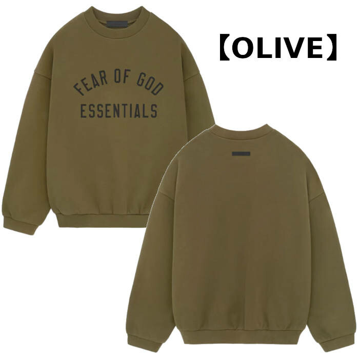 FOG ESSENTIALS 24FW ARCH LOGO CREW SWEAT SHIRTS / オリーブ