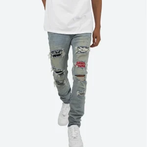 mnmlリペアデニムパンツ/X214 SKINNY STRETCH DENIM