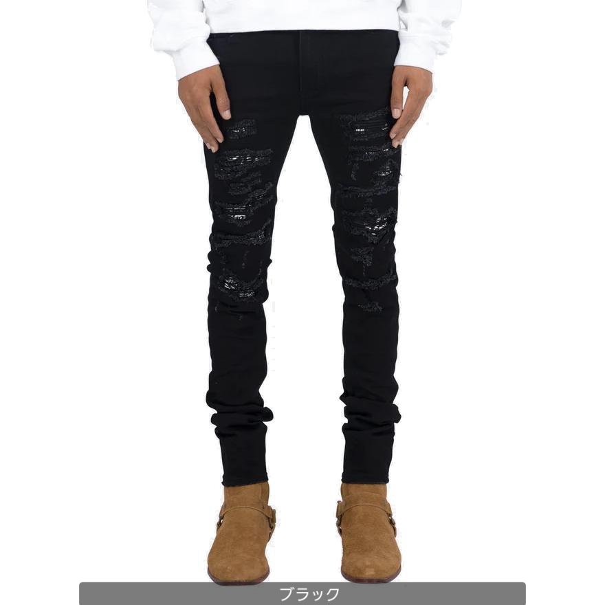 mnml X165 Paisley Stretch Denim Black