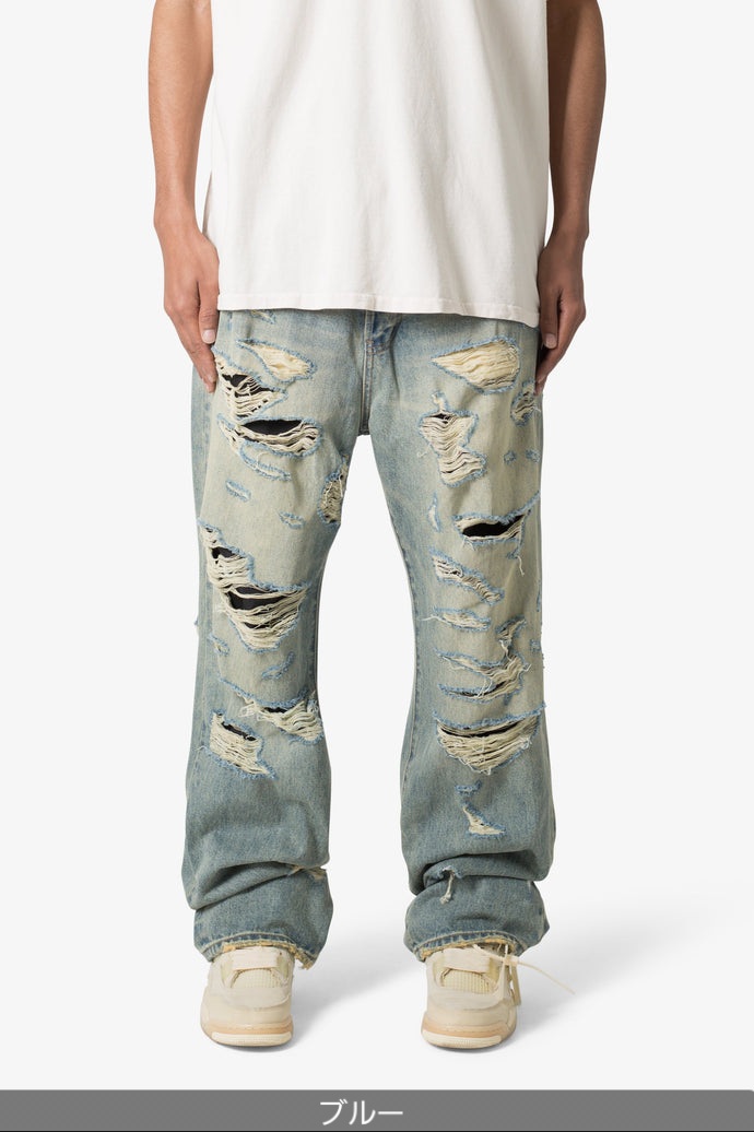 mnml ULTRA BAGGY DISTRESSED DENIM | VINTAGE BLUE