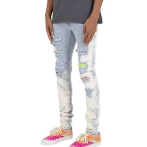 mnml X409 RHINESTONE SKINNY DENIM BLUE